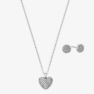 michael kors silver heart necklace